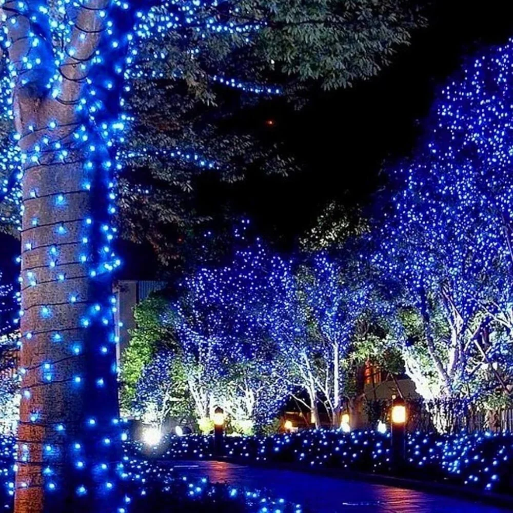 UL Certified 33FT Blue Outdoor String Lights - 150 Count for Christmas & Parties